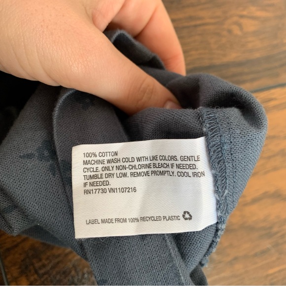 The Nines by HATCH 3/4 Sleeve Button-Front Maternity Jumpsuit Indigo Floral - Picture 5 of 11